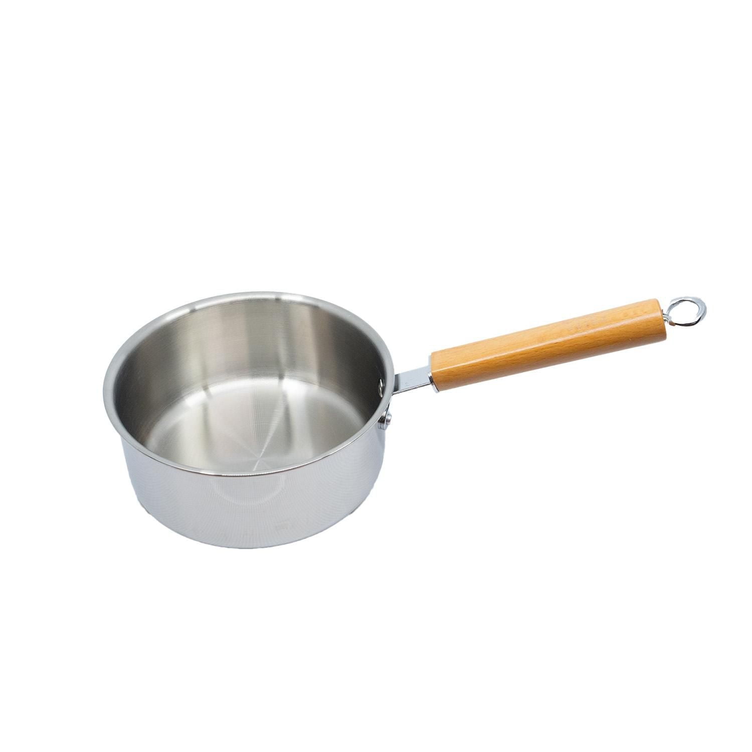 Verka 3-Ply Sauce Pan With Long Wood Handle Without Lid 16 CM