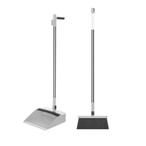 2-in-1 Sweeping Broom and Dustpan Combo Set - Long Handle Brush with Upright Stand for Home, Office, School Accessory for Kitchen, Dorms, Bathroom- Cleaning Tool Kit