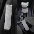 thumbnail image 1 of Juego de hombreras para cinturón de seguridad para mujer, fundas para cinturón de seguridad de coche con diamantes de imitación ostentosos, cubierta de freno de mano de cristal, accesorios para coche, 1 of 8
