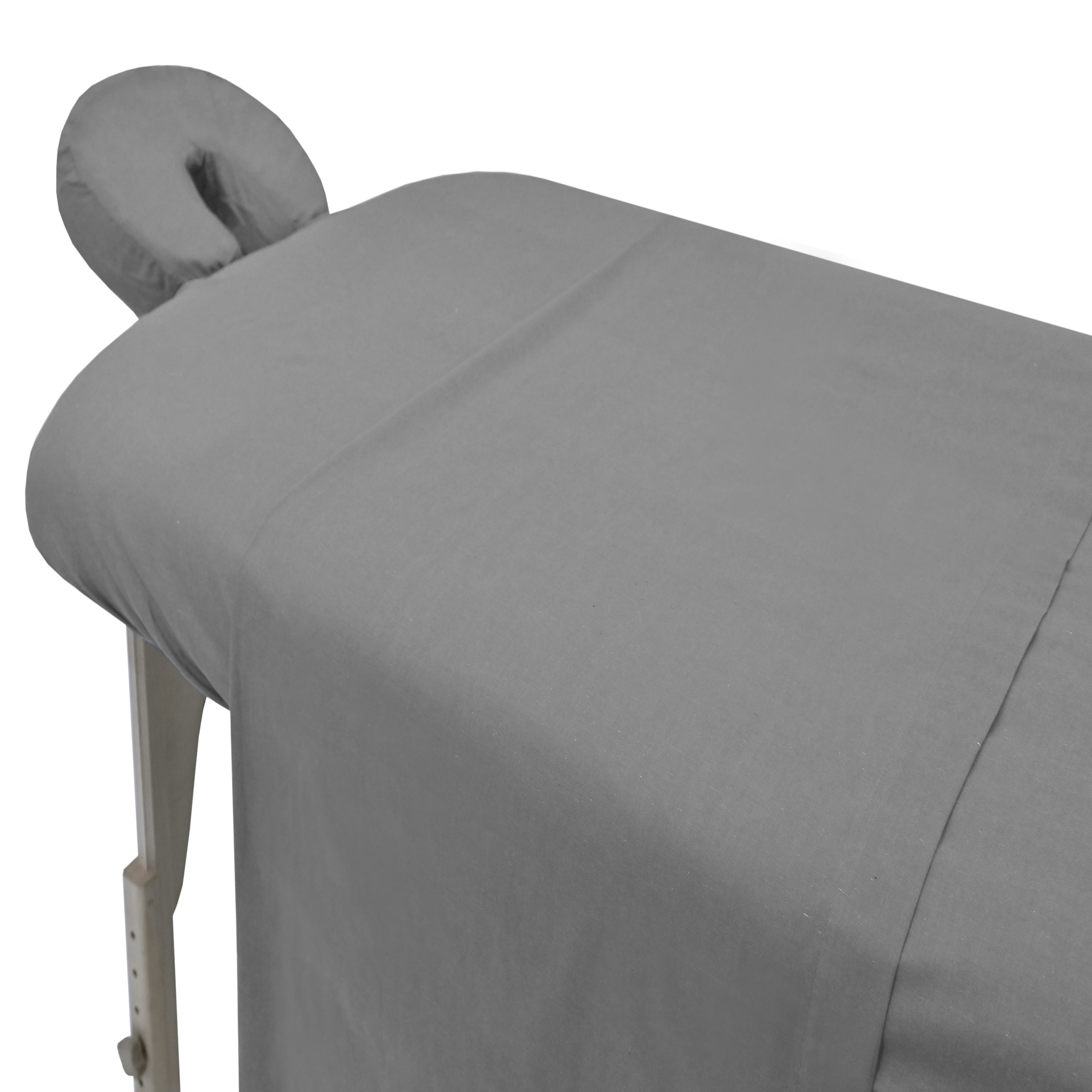 Spa Massage Table Poly Cotton Sheets 3 Pieces Full Set Resistant to Wrinkling, Gray
