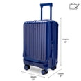 thumbnail image 3 of iFLY Odyssey 20" Hardside Carry-on Luggage with Front Opening Pocket, Navy, 3 of 11