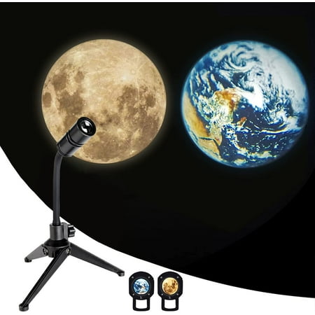 

HQZY Moon Lamp Projector Night Light Earth Projection Led Lamp for Bedroom Ceiling Gift Room Decor Photo Background