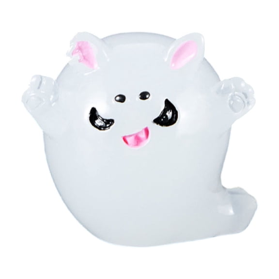 Halloween Ghost Decor Cute Glow in The Dark Resin Figurine Spooky Small Indoor Home Decoration for Tiered Tray Desk Shelf 1 Piece