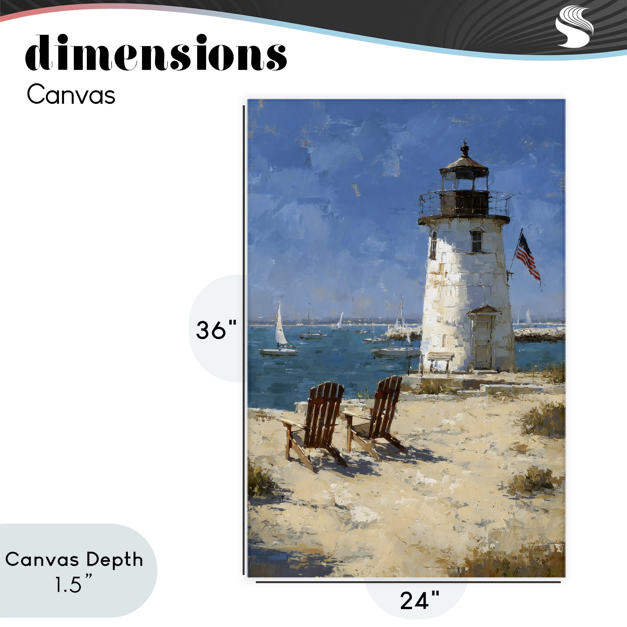 Stupell Industries Summer at Lighthouse Bay Canvas Wall Art, design by Petal Prints Design