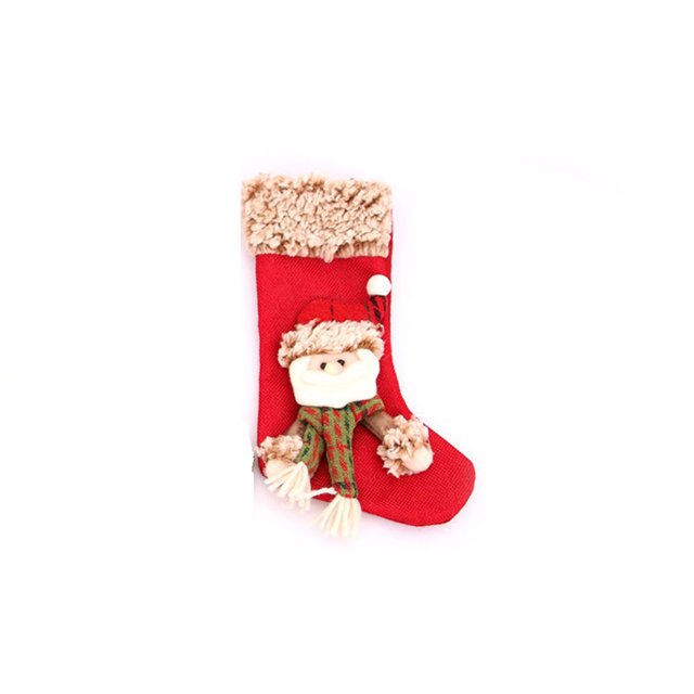 Kearding Medias de Navidad titulares encantadores dibujos animados muñeco de nieve Santa regalos bolsa bolsa de dulces sala de estar vacaciones pared Kits de decoración para fiestas Papa Noel Kearding HA069615-01