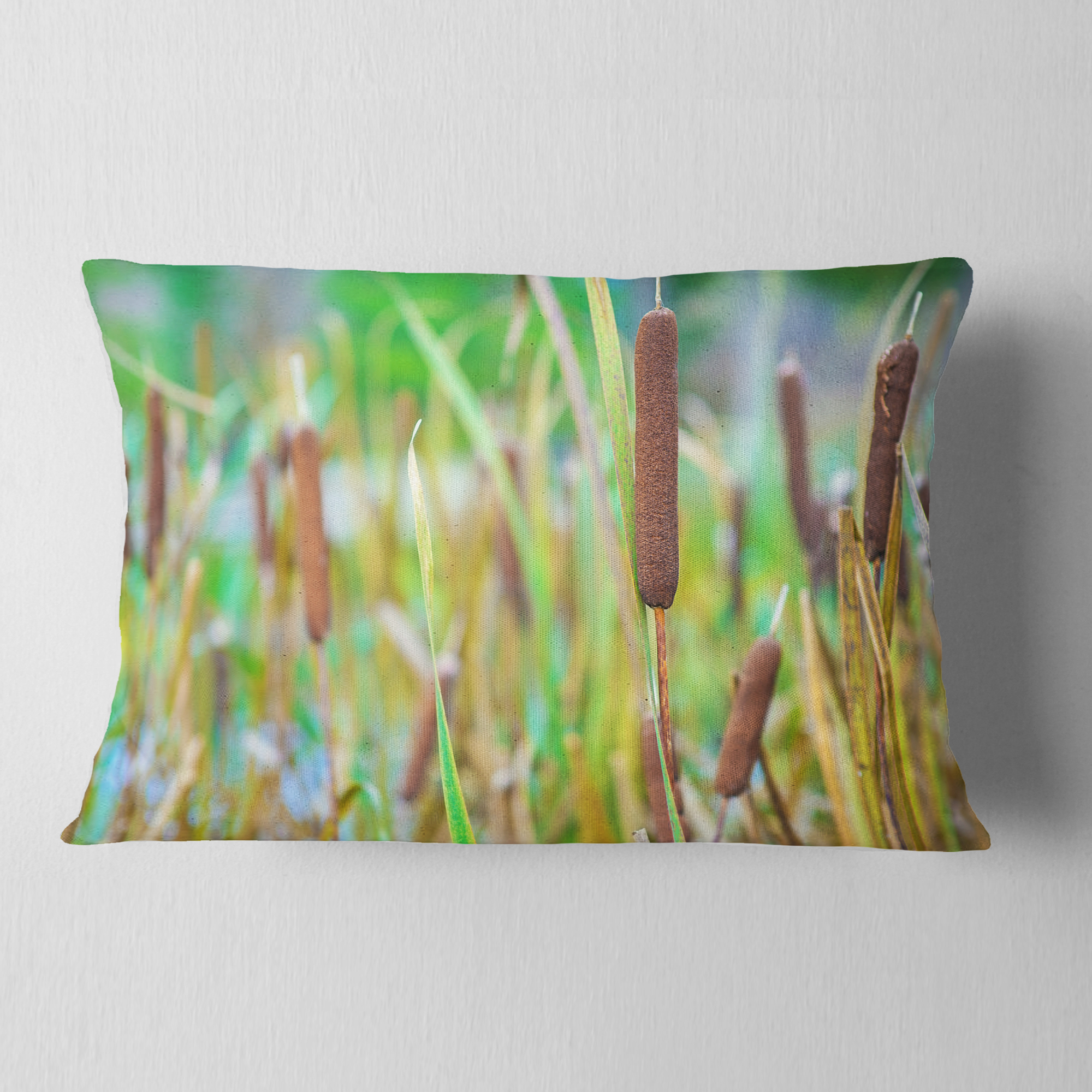 Designart The Reeds - Landscape Photography Throw Pillow - 12x20