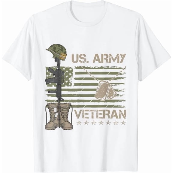 Greenink Veteran of The United States Army US Flag 4th of July T-Shirt Funny Gifts for Men Women Shirts