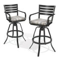 thumbnail image 3 of Pellebant Set of 2 Outdoor Cast Aluminum Swivel Bar Stool with Cushion in White, 3 of 9