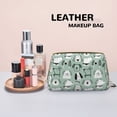 thumbnail image 4 of Bingfone Puppy Print Leather Makeup Bag, Portable Hand-held Zipper Female Cosmetic Bag Toiletry Bag, Suitable for Home and Travel, 4 of 6