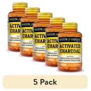 (5 pack) Mason Natural Activated Charcoal 520 mg 60 Caps
