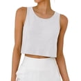 thumbnail image 4 of 1 PC Loose Tank Tops for Women Linen Pants Jumpsuit Matching Set Casual Outfit Sleeveless Tops for Women, 4 of 4