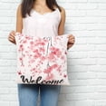 thumbnail image 3 of Throw Pillow Covers 26x26 Inch, Cherry Blossoms Decorative Pillow Cases for Couch Sofa Bed, Butterfly Pink Flower Pastoral Spring Cotton Linen Square Home Decor Pillowcases with Hidden Zipper, 3 of 7