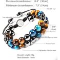 thumbnail image 5 of Pulsera de cristal para hombre 8 mm Ojo de tigre azul Obsidiana Cuentas de piedra natural Pulsera de triple protección Navidad Día de San Valentín Regalo del día del padre, 5 of 5