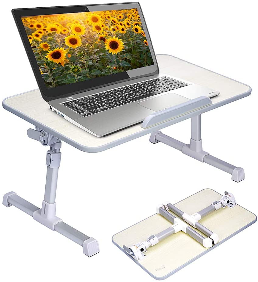 Neetto Height Adjustable Laptop Bed Table, Portable Lap Desk with