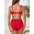 thumbnail image 6 of Asoul Bikini Sets for Womens V Neck High Waisted Swimsuits Ruched Two Piece Bathing Suit, 6 of 6