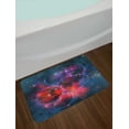 thumbnail image 2 of Outer Space Bath Mat, Nebula Gas Celestial Expanse in Galaxy Astral Planet Cosmos Objects Space Theme, Non-Slip Plush Mat Bathroom Kitchen Laundry Room Decor, 29.5 X 17.5 Inches, Navy Red, Ambesonne, 2 of 2
