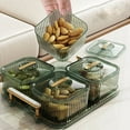 thumbnail image 4 of Fruit Tray Living Room Household Transparent Square Dessert Jar Table Snack Placement Tray Candy Tray Nut Fruit Storage Box Gold 6pcs, 4 of 6