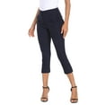 thumbnail image 6 of HDE Women's Pull On Capri 21" Inseam Cropped Pants with Pockets Navy Blue L, 6 of 6