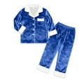 thumbnail image 6 of HNMKIU Family Christmas Pajamas Long Sleeve Matching Holiday Sleepwear Outfits for Kid Blue，Kid_7-8 Years, 6 of 7