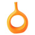 thumbnail image 3 of Jarrón de cerámica circular minimalista para mesa, sala de estar, dormitorio, hogar, decoración Naranja, 3 of 9