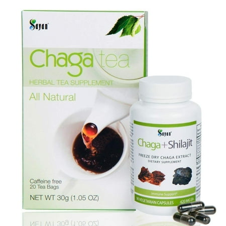 Sayan Siberian Chaga Mushroom Extract With Shilajit 90 Vegetarian Sayan Siberian Chaga Mushroom Extract With Shilajit 90 Vegetarian Capsules And 20 Tea Bag Box Wild Harvested Supplement For Immune System Support