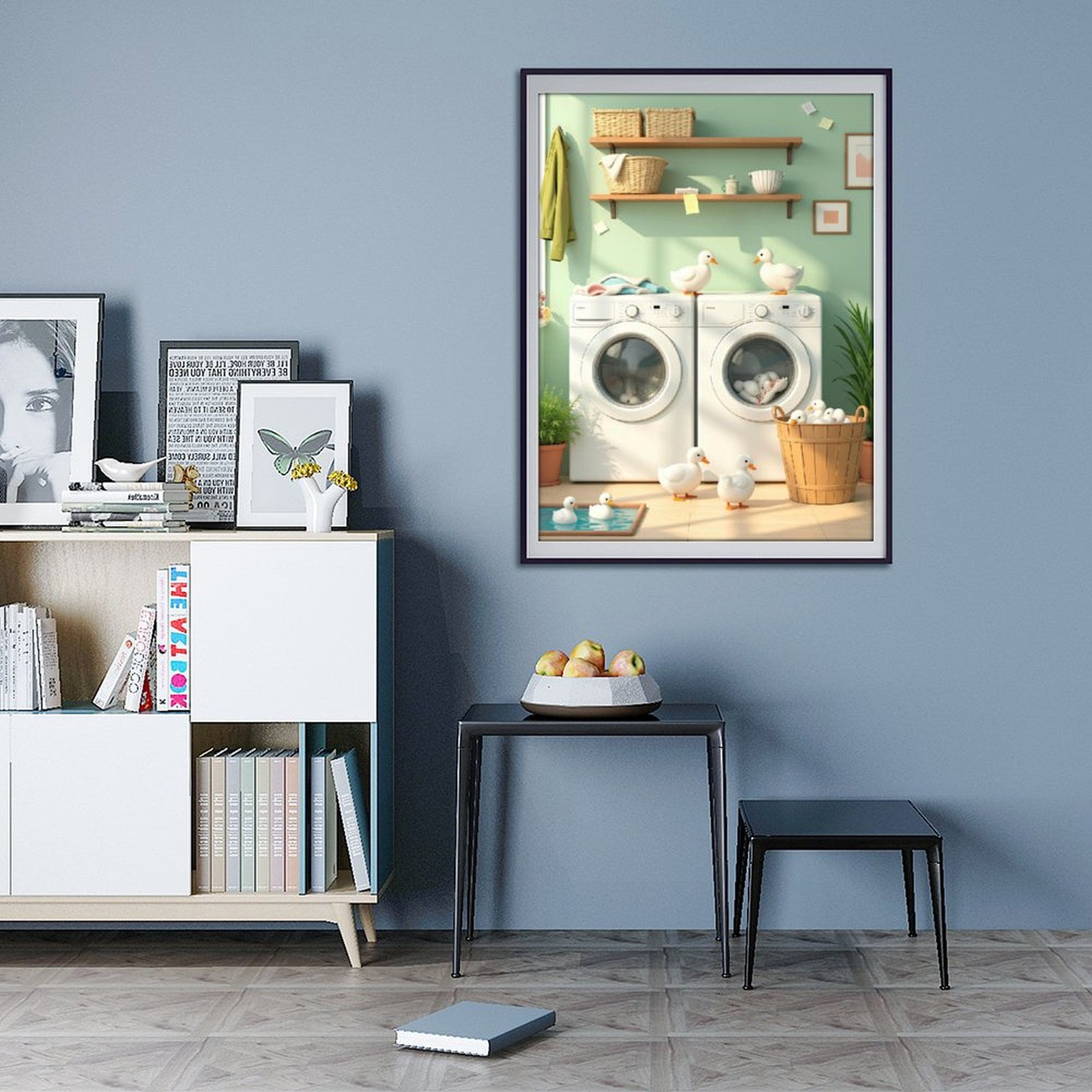 Diamond Art Kits for Adults - 5d Laundry Room Ducks Playful Scene Diamond Painting for Adults, Diamond Art for Adults Beginners, Diamond Painting Kits for Adults for Home Wall Decor