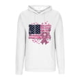 thumbnail image 4 of Zynoxe Womens Breast Cancer Awareness Hoodies Casual Soft Ribbed Knit Drop Shoulder Long Sleeve Lounge Hooded Sweatshirt with Pocket White3 2XL, 4 of 5