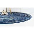 thumbnail image 6 of Unique Loom Assisi Augustus Rug Navy Blue/Black 5' Round Floral Bohemian Perfect For Dining Room Entryway Bed Room, 6 of 8
