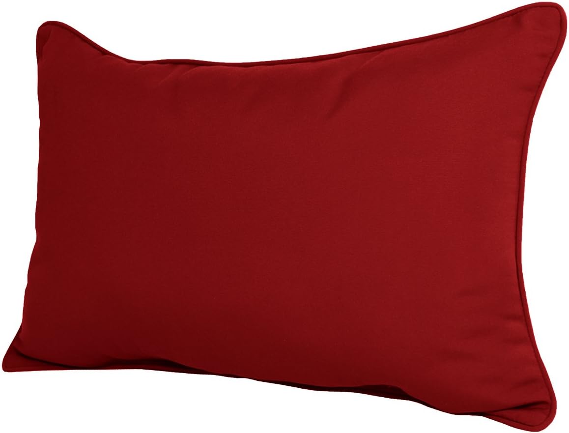 22W X 14D X 4H Sunbrella Outdoor Lumbar Pillow Made In (Jockey Red