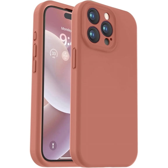Compatible with iPhone 15 Pro Max Case, Upgraded Premium Silicone, [Camera Protection] [Soft Anti-Scratch Microfiber Lining] Shockproof Phone Case for iPhone 15 Pro Max 6.7 inch - Caramel