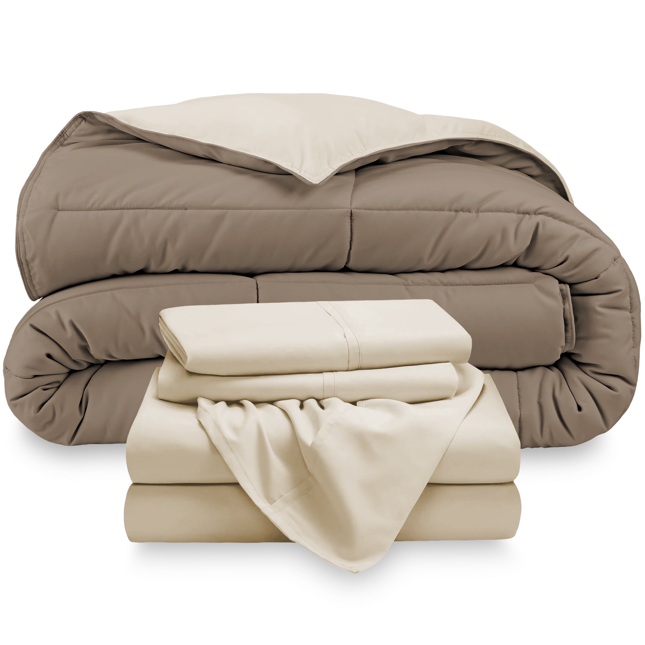 Bare Home Ultimate Bed-in-a-Bag Twin XL – 9 Piece Dorm Bedding Set With Comforter, Sheets, Blanket & Mattress Pad
