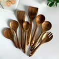 thumbnail image 2 of 8-Piece Handcrafted Thai Teak Cooking Utensil Set, 2 of 7
