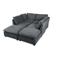 thumbnail image 5 of LUCKHAO  Oversized Modular Sectional Sofa with  Movable Ottoman, Chenille Cloud Couches Set for Living Room, Modern  DIY Combination Convertible U / L Shaped Sofas, 5 of 10