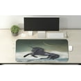 thumbnail image 2 of Fantasy Computer Mouse Pad, Black Unicorn in the Ocean with Moon Abstract Mythical Creatures Hand Drawn Design, Rectangle Non-Slip Rubber Mousepad X-Large, 35" x 15", Multicolor, by Ambesonne, 2 of 2