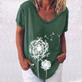 thumbnail image 2 of Birdeem Mode Femme T-Shirt à Col en V Imprimé Blouse Hauts Chandail, 2 of 4