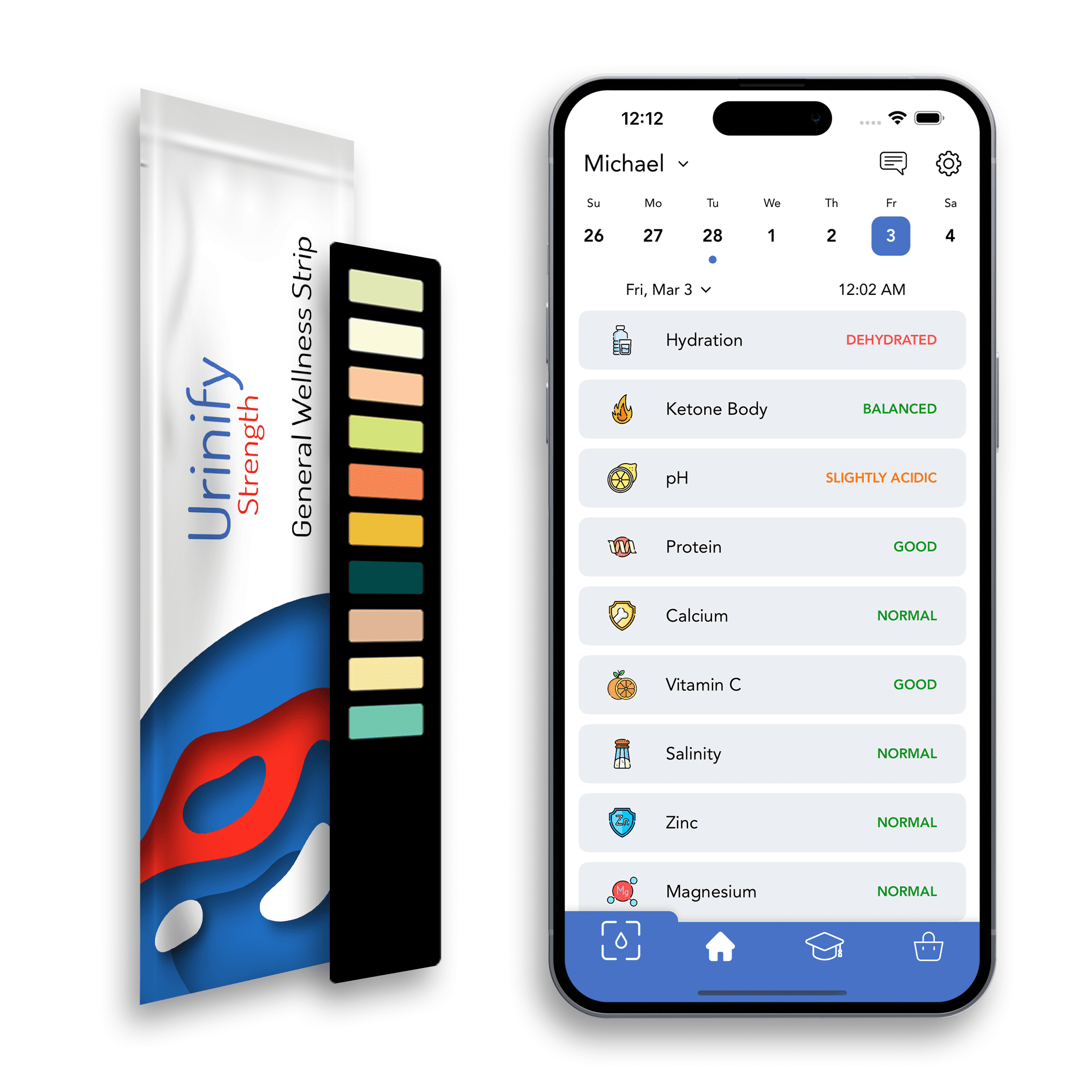 [URINIFY Strength] Urine Test Strips and Mobile App for Keto Strips