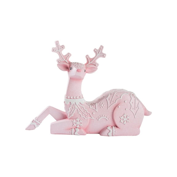 Christmas Resin Reindeer Figurine – Festive Holiday Decoration for Home, Office & Furniture Display, Craft Ornament for Christmas Setup & Gifting
