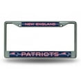 thumbnail image 2 of Rico Industries RIC-FCGL1501 New England Patriots NFL Cadre de Plaque d'Immatriculation Chromé Pailleté Bling, 2 of 2