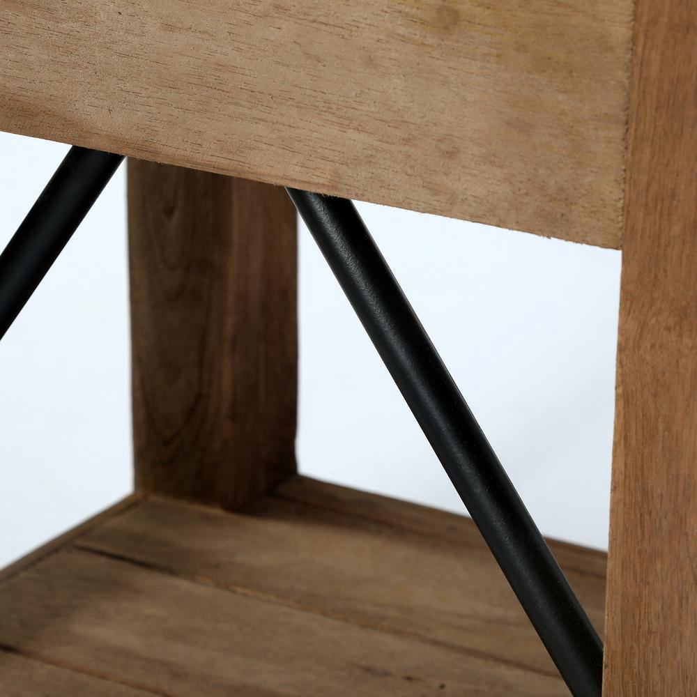Alaterre Millwork 22" Wood and Zinc Metal End Table with Drawer