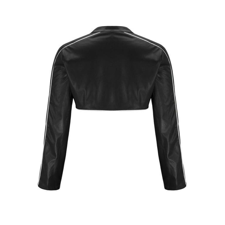Deals Women's Cut Out Asymmetric Mock Neck Faux PU Leather