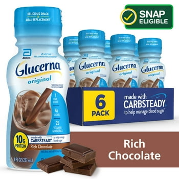 Glucerna tional Shake, Rich Chocolate, 8-fl-oz Bottle, 6 Count