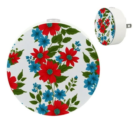 

YZUOUZY Bedside Lamps Lamps for Bedroom Small Bedside Lamps Set of 2 Dahlia Flowers Red Blue