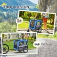 thumbnail image 3 of Aosom 2-in-1 Small Dog Bike Trailer and Bike Stroller with Hitch, Bicycle Trailer Sidecar Bike Wagon Cart Carrier Attachment for Travel, Blue, 3 of 9