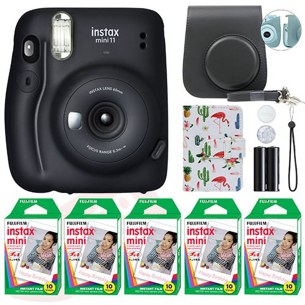 Fujifilm Instax Mini 11 Fuji Instant Camera Charcoal Gray + 50 Film Sheets  Classy Kit 