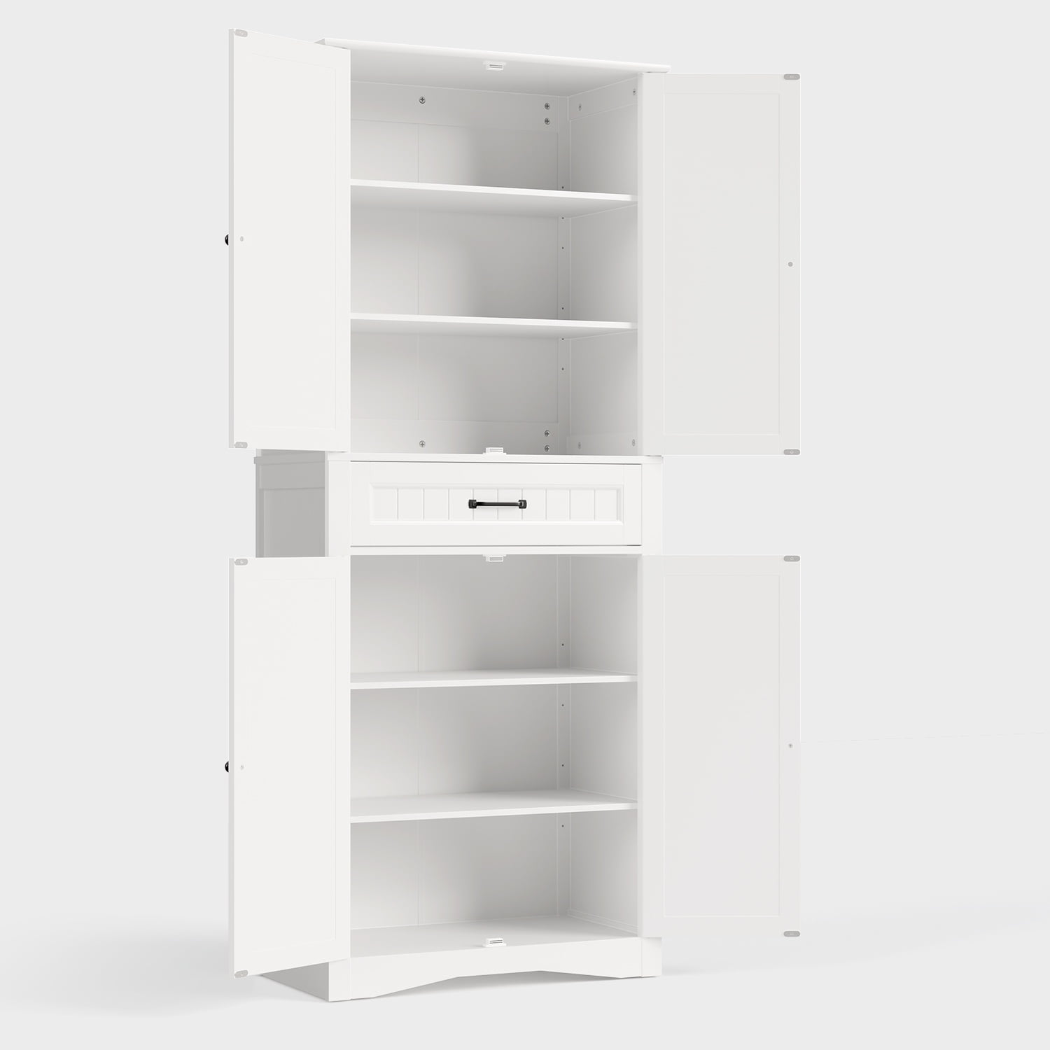 Asofer 71'' Modern Pantry Storage Cabinet with Doors and Adjustable Shelves for Kitchen, Living Room, White