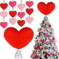 FastXmas Large Valentine Tree Topper Heart Shape Tree Topper and Hanging Decoration,Rustic Treetop Valentines Heart Shape Decor,Red Pink Heart for Valentines Wedding Holiday Party Xmas Tree Decor