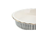 thumbnail image 3 of Thyme & Table Stoneware 9 Inch Pie Dish, Black & White Crosshatch, 3 of 5
