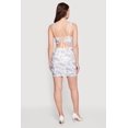 thumbnail image 3 of Women's Floral Sequin Side Ruched Lace Up Back Mini Dress, 3 of 3