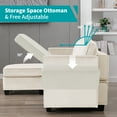 thumbnail image 5 of BALUS U Shaped Sectional Sofa with Storage, 7 Seater Modular Sectional Sofa with Adjustable Back and Armrests, Oversized Sleeper Sofa Couch Bed, Convertible Couches for Living Room, Beige, 5 of 7