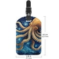 thumbnail image 6 of Square 2Pack PU Leather Octopus Cruise Luggage Tag with Privacy Cover and Name ID Tag for Travel Handbags Backpacks Luggage Tags, 6 of 6